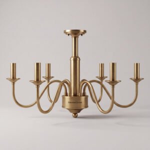 Chandelier Six-Arm Brass