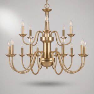 Chandelier Twelve-Arm Brass