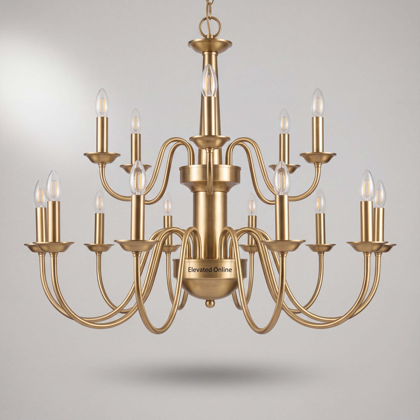 Chandelier Twelve-Arm Brass