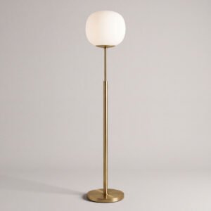 Floor Lamp Brass and Opal
