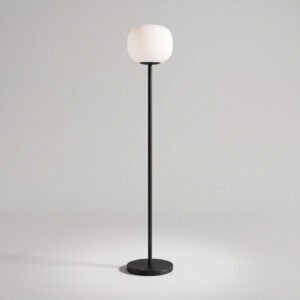 Floor Lamp Steel and Opal