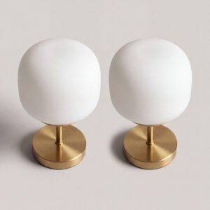 Table Lamp Pair Opal